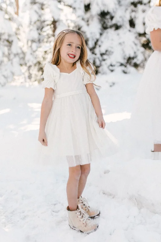 Mini Ballerina Dress in White Stylish Button-Down Mini Dress