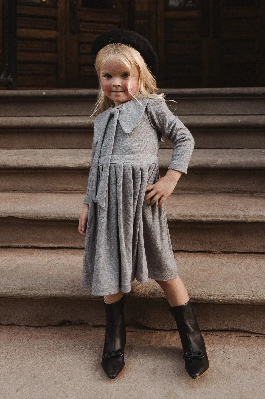 Mini Beau Dress in Gray Stylish Ribbed Mini Dress