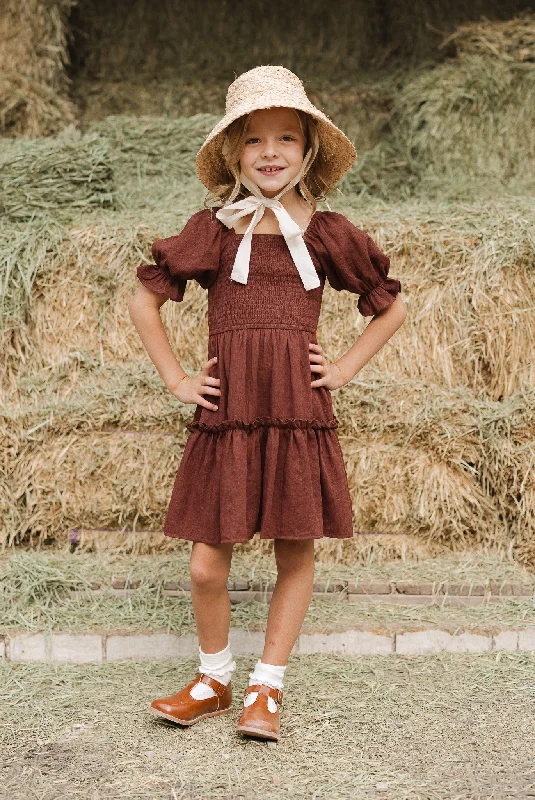 Mini Lani Dress in Brown Fashionable Denim Mini Dress