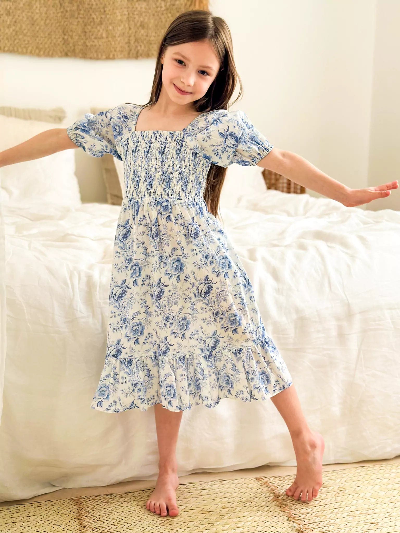Mini Laurel Smock Dress Elegant Vintage Mini Dress