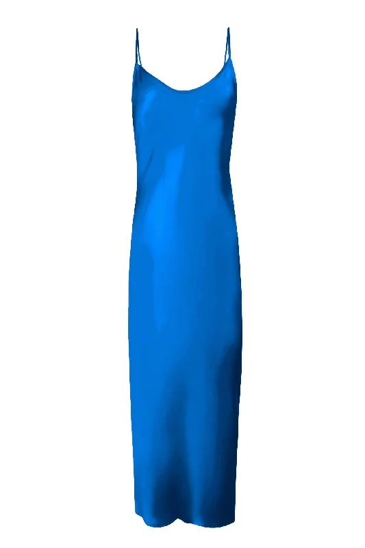 Minimal Slip Dress - Marine Fashionable Off-Shoulder Mini Dress