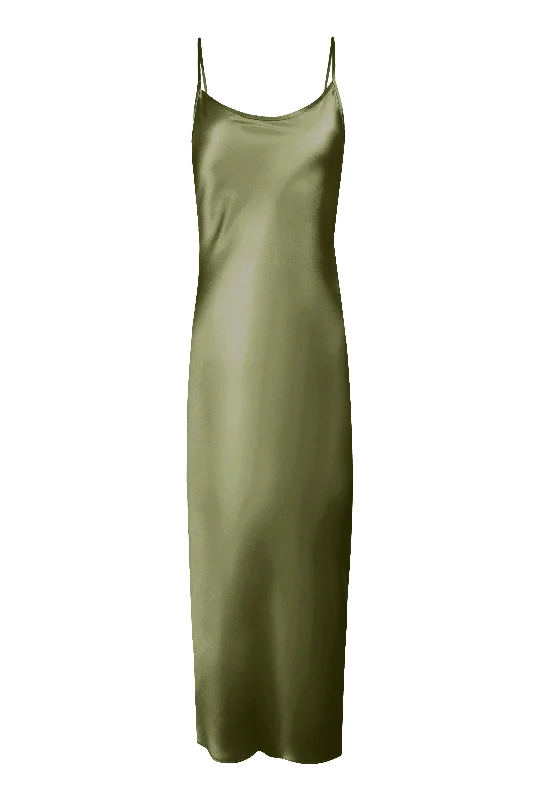 Minimal Slip Dress - Sage Cozy Cotton Mini Dress