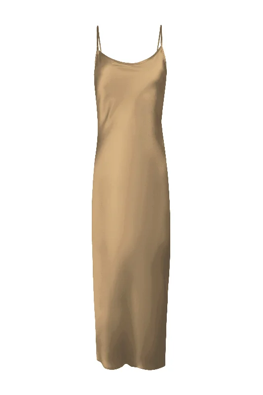 BM Minimal Slip Dress - Wheat Fashionable A-Line Mini Dress