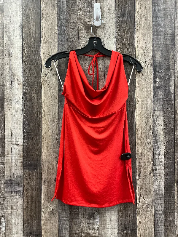 Red Dress Party Short Fashion Nova, Size S Tunics Bridal satin