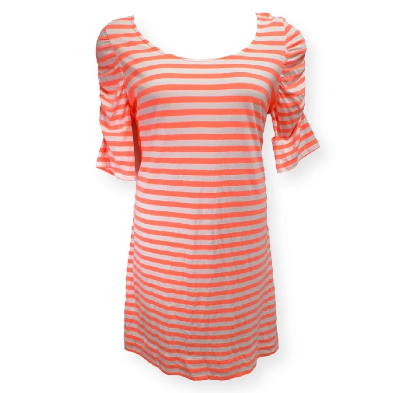 Kaley Dress in Neon Sunrise Orange Boat Party Stripe Designer Lilly Pulitzer, Size Xl Tunics Summer linen