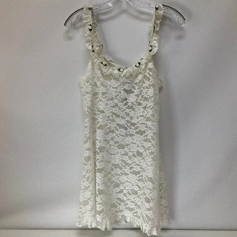 White Dress Party Short For Love & Lemons, Size L Turtleneck Neckline Stylish