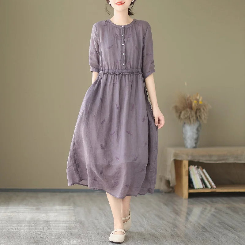 Women Casual Minimalist Cotton Loose Dress Cozy Knit Mini Dress