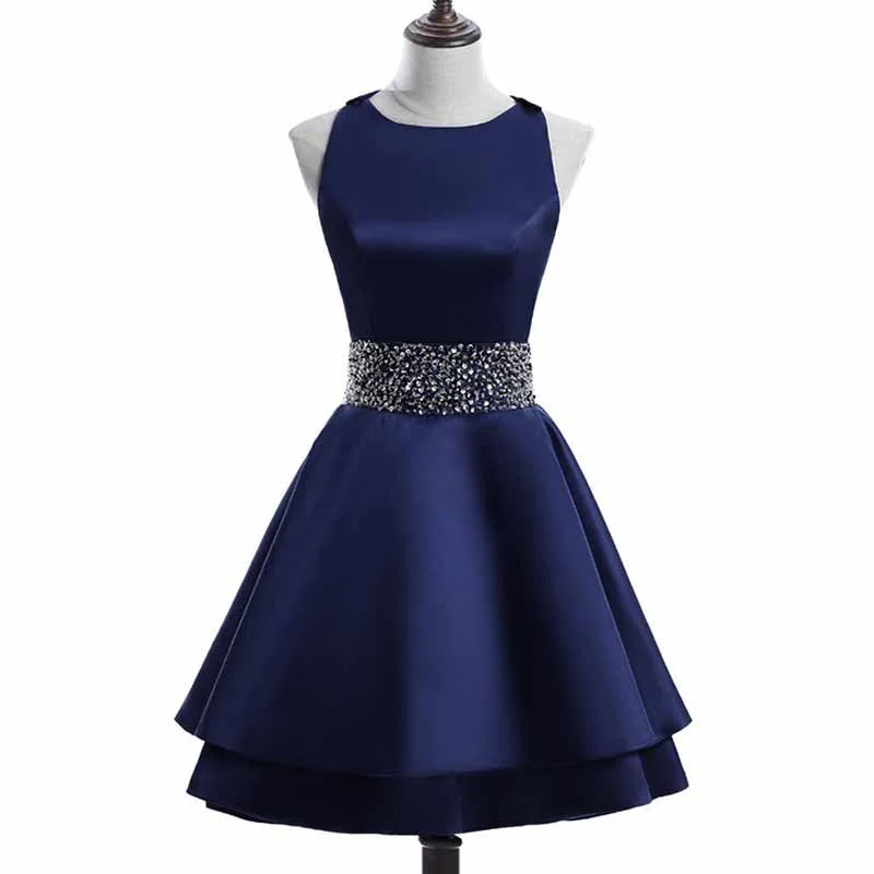 Women's Short Homecoming Dresses Mini Satin Prom Dress Trendy Lace Mini Dress