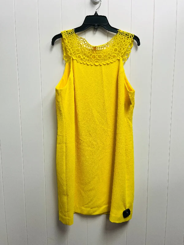 Yellow Dress Party Short Trina By Trina Turk, Size L Tunics Fashionable trendy