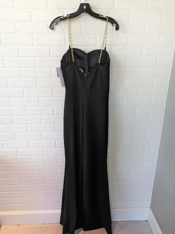 Black & Gold Dress Party Long Windsor, Size L Pleated Skirt Elegant