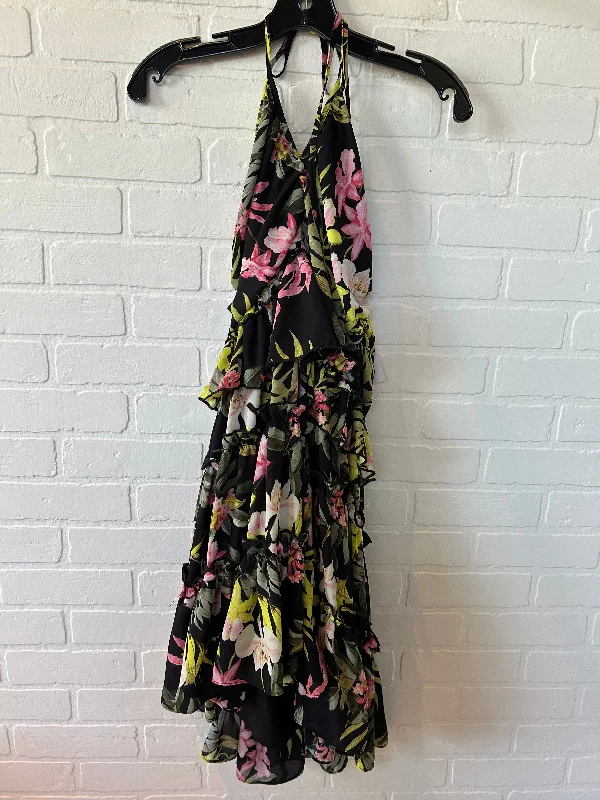 Black & Green Dress Party Short Nicole By Nicole Miller, Size L High-Low Hemline Casual