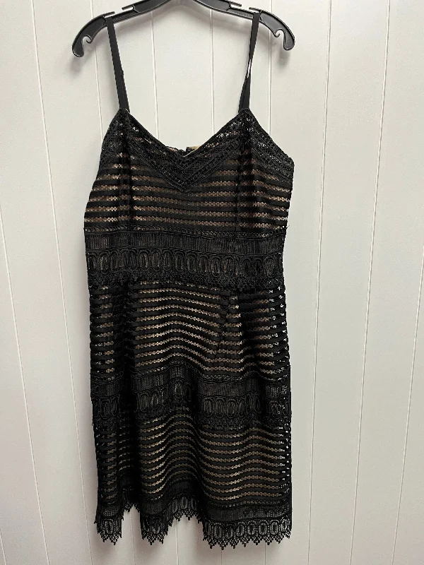 Black & Tan Dress Party Short City Chic, Size 14 Cowl Neckline Elegant
