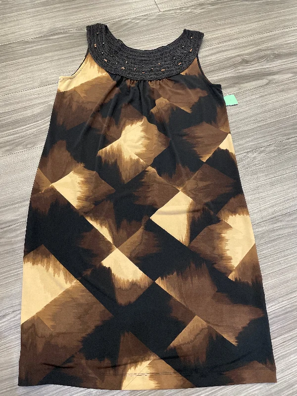Black & Tan Dress Party Short Dana Buchman, Size S Turtleneck Neckline Stylish