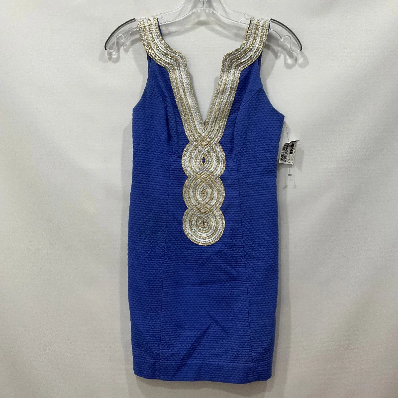 Blue Dress Party Short Lilly Pulitzer, Size 0 Tunics Prom sequined