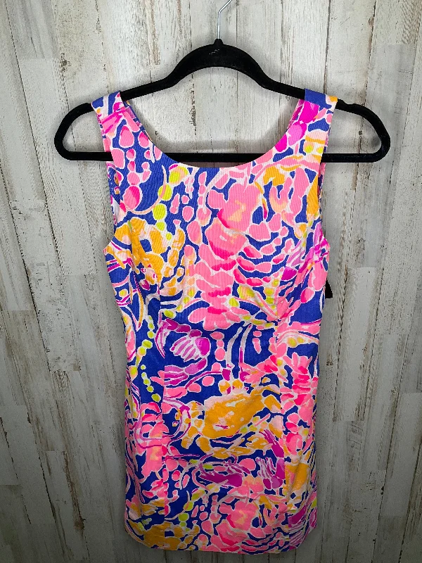 Blue & Pink Dress Party Short Lilly Pulitzer, Size 0 Sequined Elegant Party