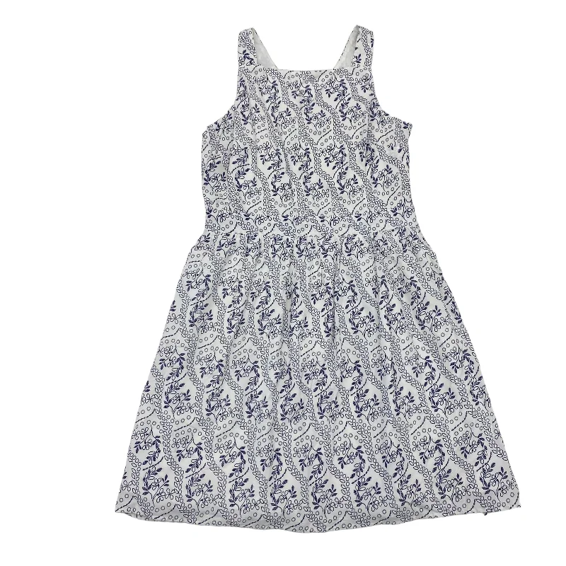 Blue & White Dress Party Short Loft, Size 8 Tunics Fleece cozy