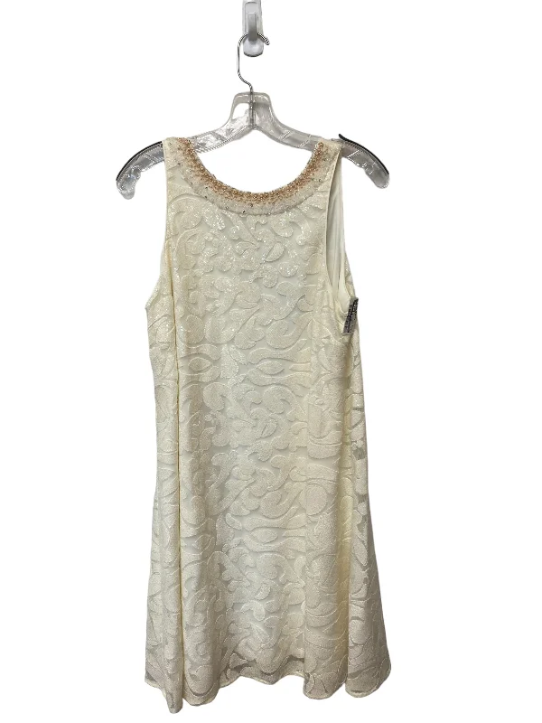 Cream Dress Party Short Badgley Mischka, Size 10 Lace Sexy Club