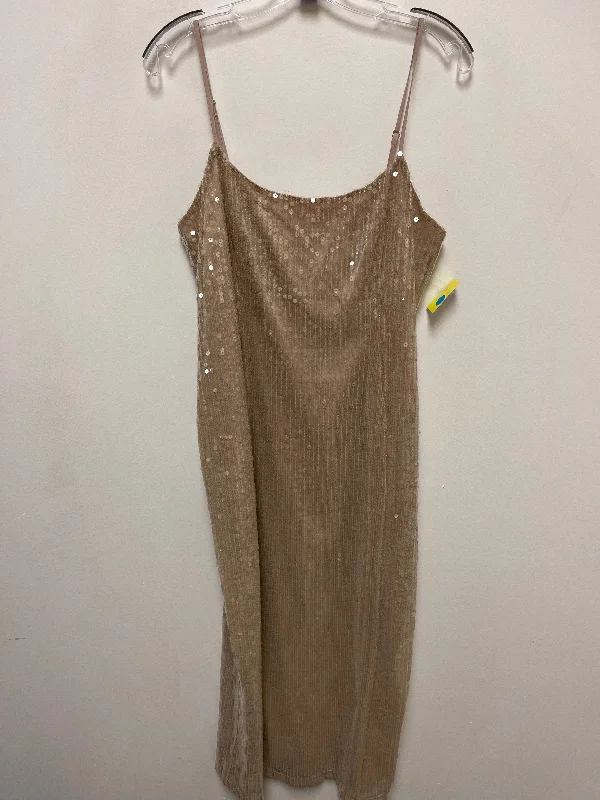 Dress Party Long By Cmc In Tan, Size: Xl Cowl Neckline Elegant