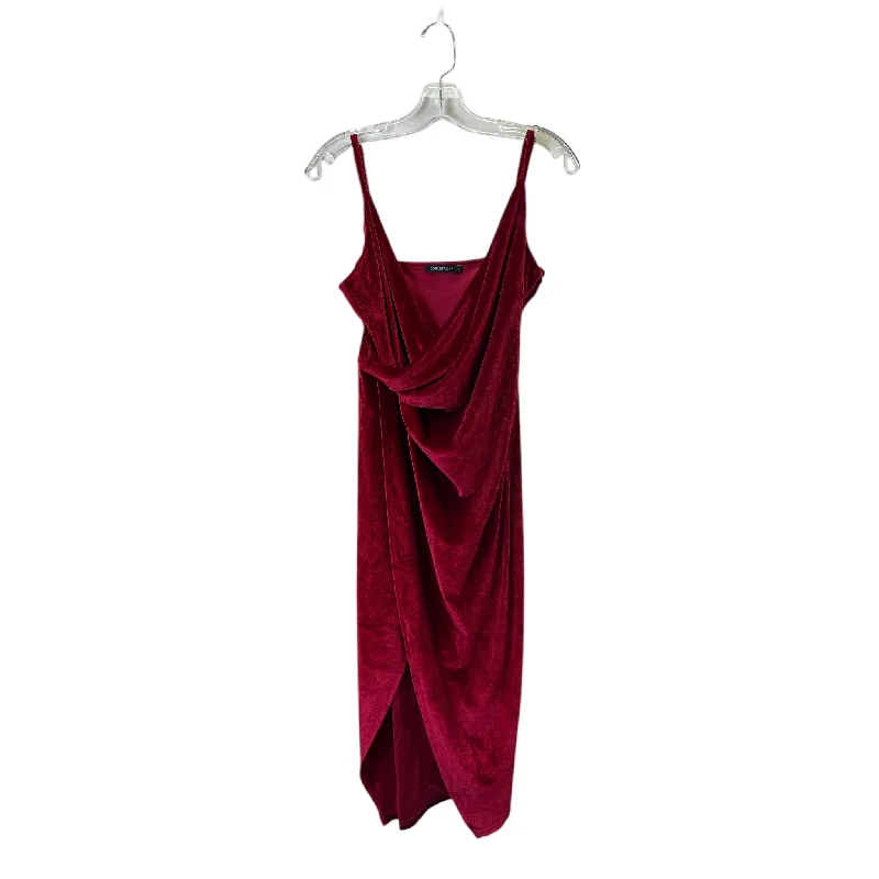Dress Party Long By Double Crazy In Red, Size:M Turtleneck Neckline Stylish