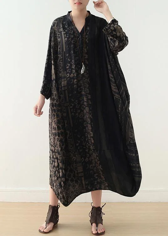 Elegant Green Print Button Party Summer Chiffon Dress Tunics Seasonal trendy