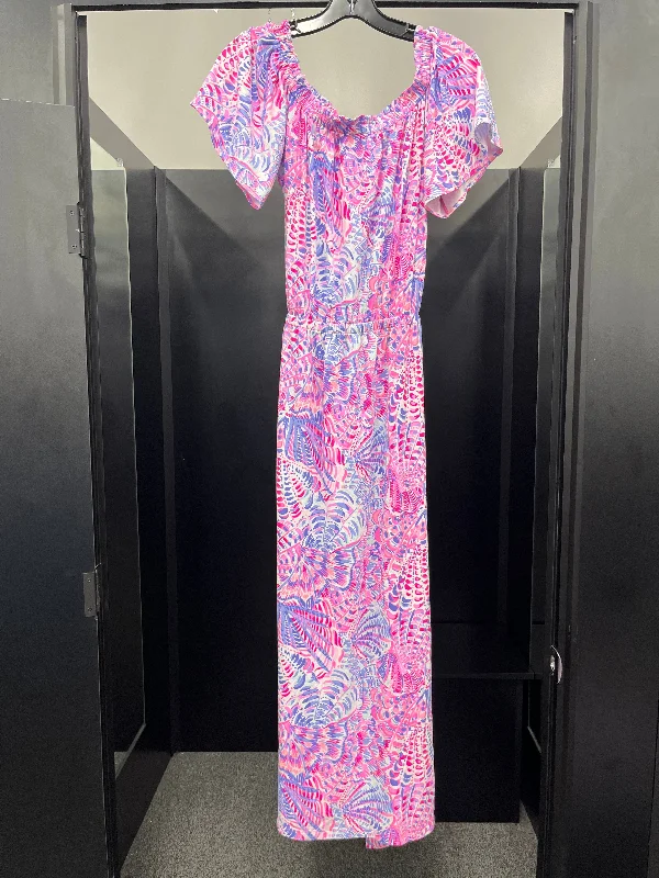 Multi-colored Dress Party Long Lilly Pulitzer NWT, Size S Peplum Ruffle Cocktail
