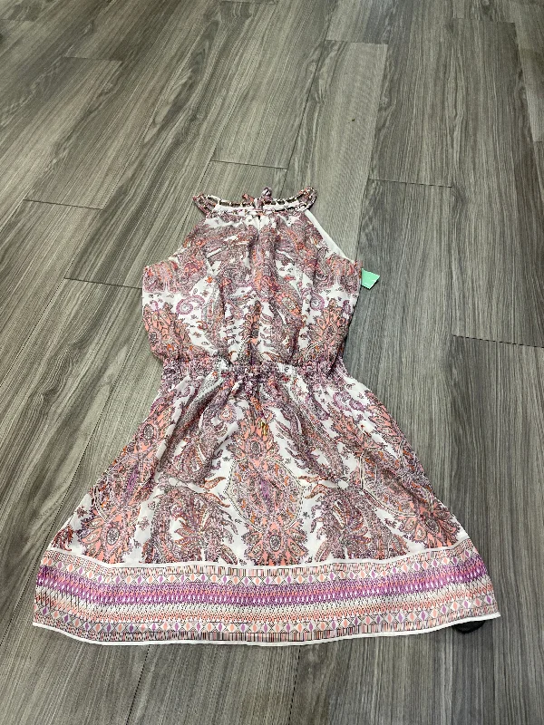 Multi-colored Dress Party Short White House Black Market, Size M Off-the-shoulder Bohemian Festive