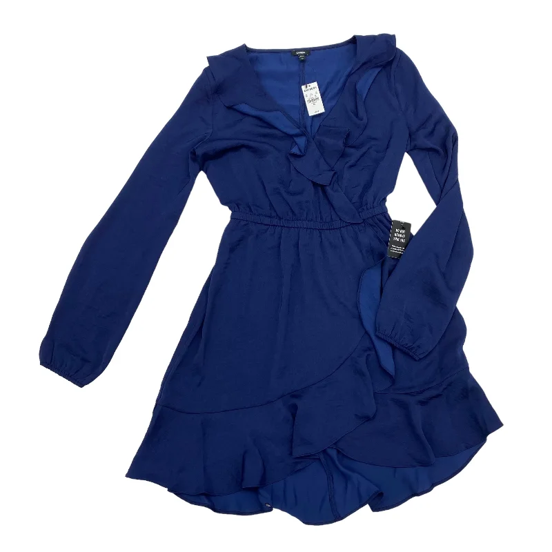 Navy Dress Party Short Express, Size Xs sweetheart Neckline Romantic
