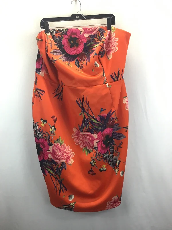 Orange Dress Party Short Asos, Size 22 Tunics Spring floral