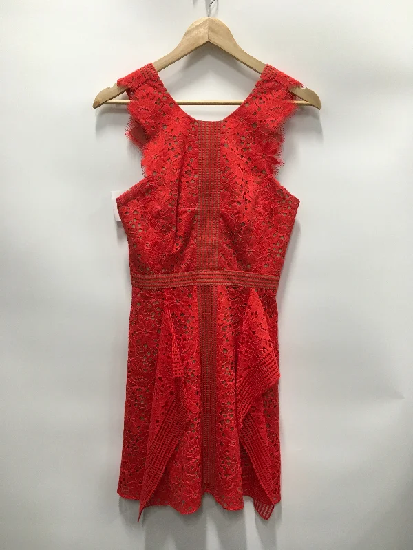 Orange Dress Party Short Bcbgmaxazria, Size M Off-the-shoulder Chic Trendy
