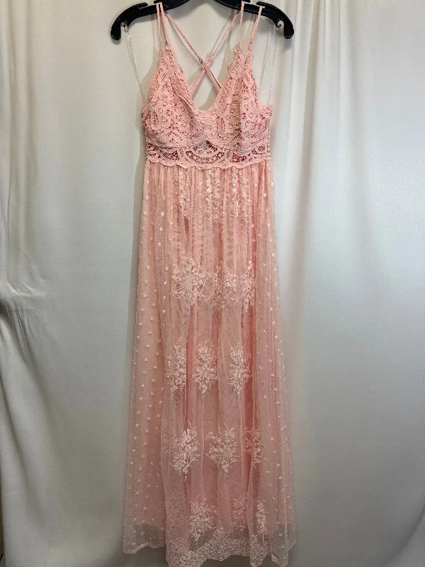 Peach Dress Party Long Main Strip, Size S Tunics Formal black