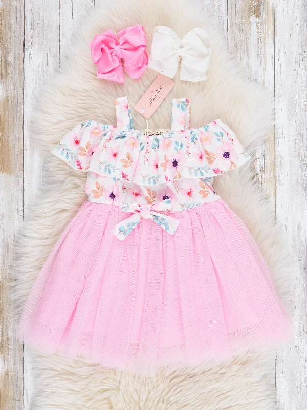 Pink Garden Party Tulle Dress Tunics Short Trendy