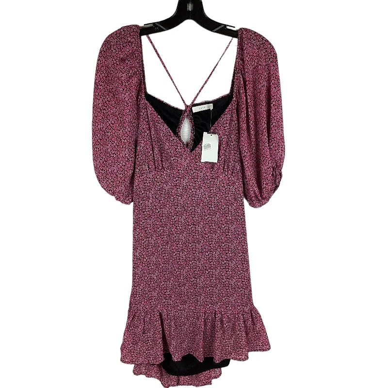 Plaid Pattern Dress Party Short Lush, Size L sweetheart Neckline Romantic