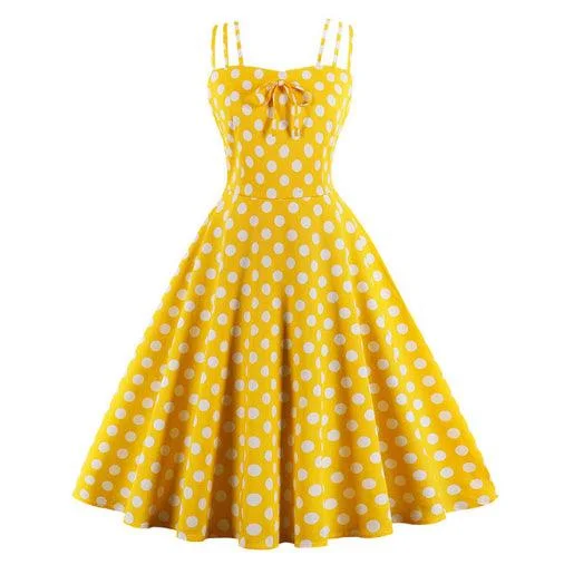 POLKA DOT PARTY SWING DRESS Tunics Lace romantic