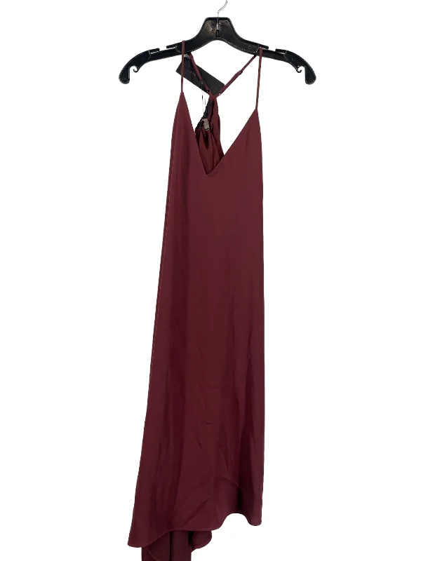Red Dress Party Long Bcbgmaxazria, Size Xxs Satin Halter Glamorous