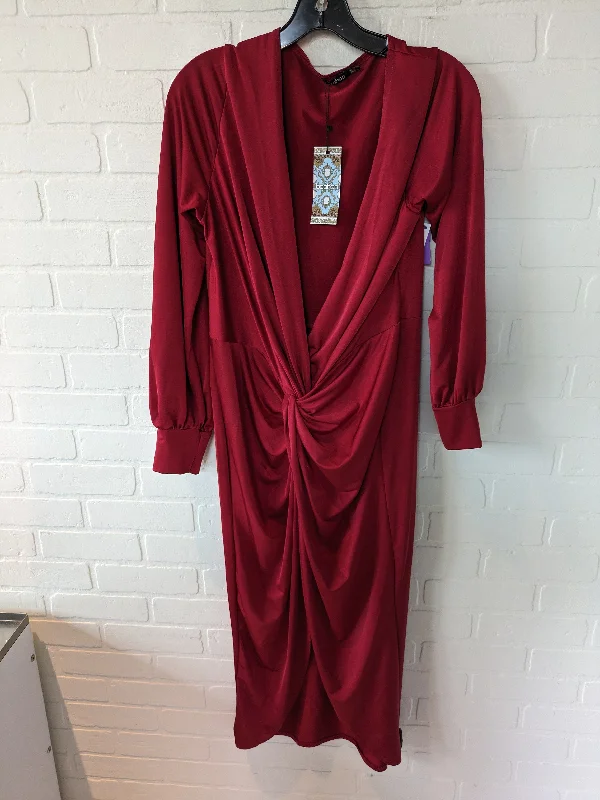 Red Dress Party Long Boohoo Boutique, Size L Tunics Versatile stylish