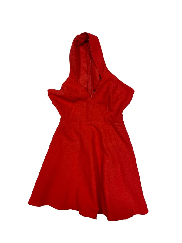 Red Dress Party Short Lulus, Size Xs Satin Halter Glamorous