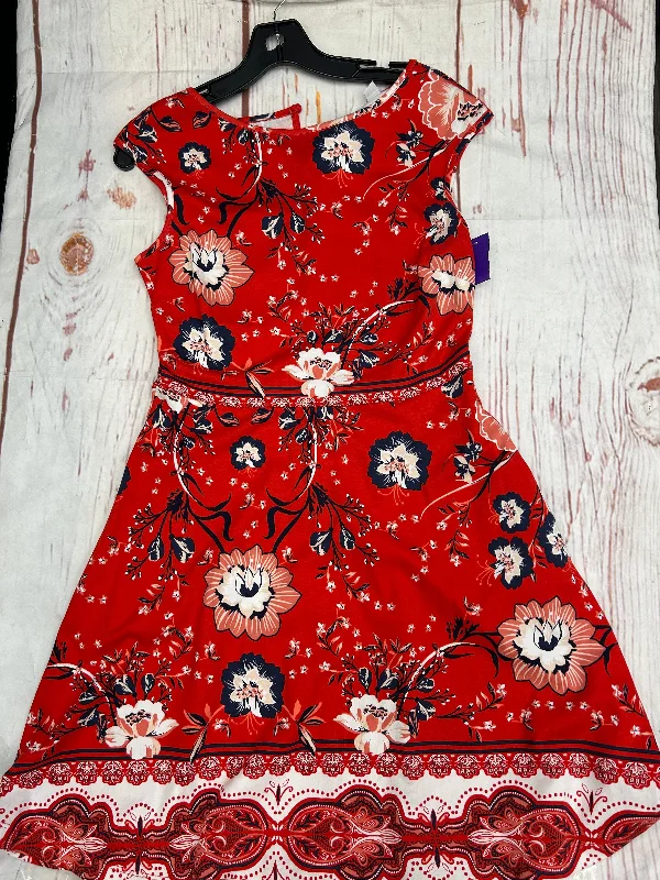 Red White Blue Dress Party Short New York And Co, Size S Boat Neckline Classic