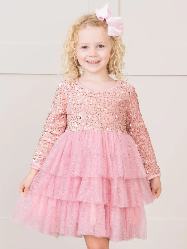Sparkle Party Triple Tiered Tulle Dress Tunics Silk luxurious