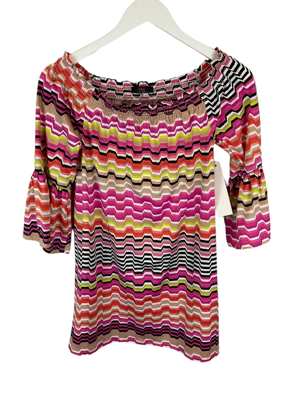 Striped Pattern Dress Party Short Trina By Trina Turk, Size Xs Tunics Sophisticated sleek