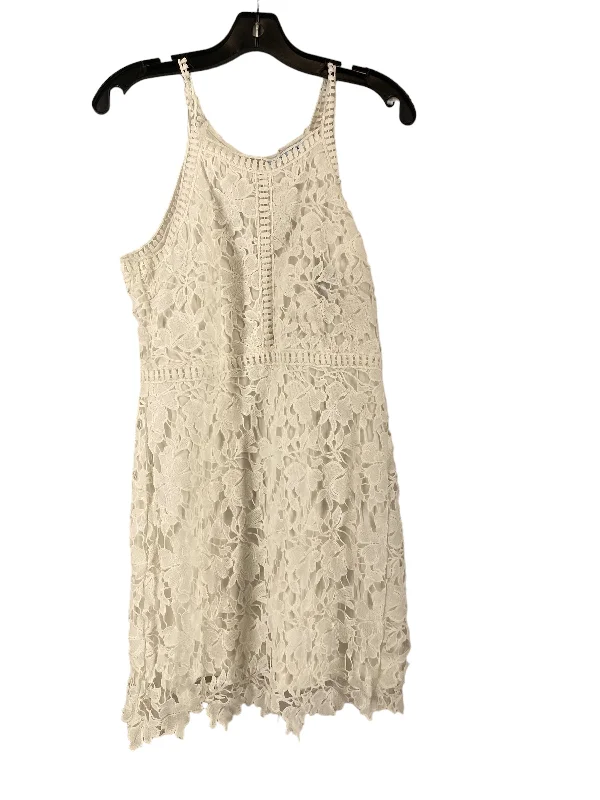 White Dress Party Short She + Sky, Size L Chiffon Maxi Beach