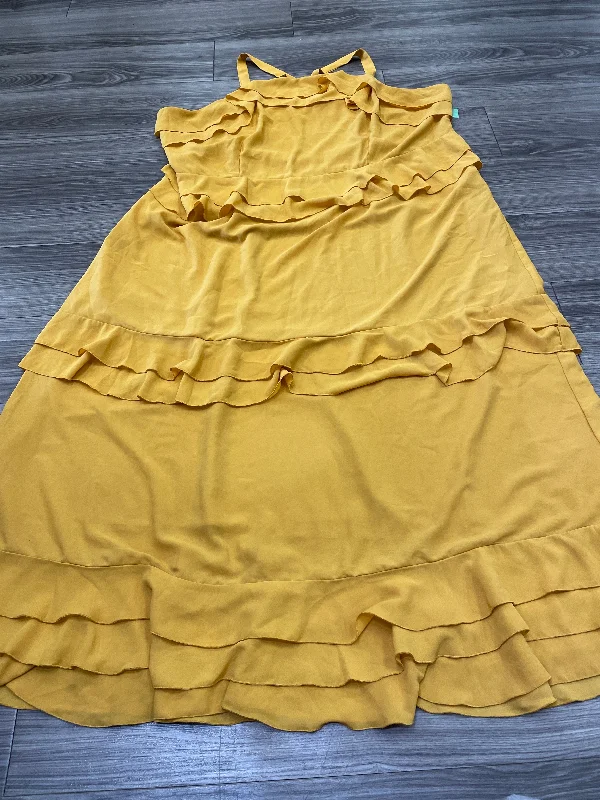 Yellow Dress Party Long Eloquii, Size 26 Tunics Print Colorful
