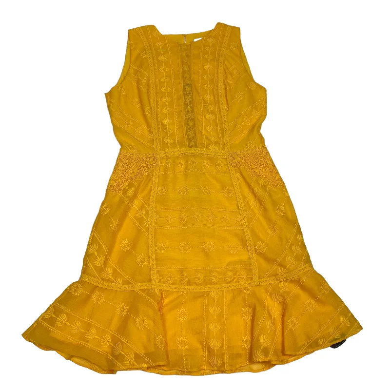 Yellow Dress Party Short Tjd , Size M Boatneck Modish Everyday