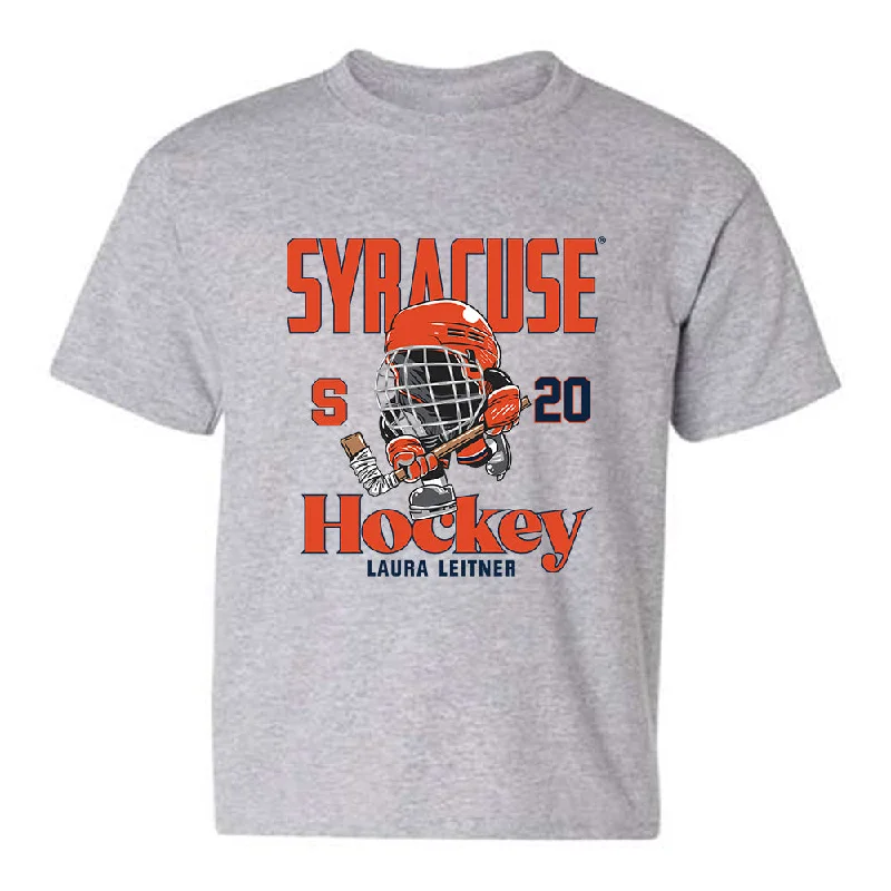 Syracuse - NCAA Women's Ice Hockey : Laura Leitner - Fashion Shersey Youth T-Shirt -- Basic T-Shirt Crew Neck Short Sleeve Syracuse - NCAA Women's Ice Hockey : Laura Leitner - Fashion Shersey Youth T-Shirt -- Basic T-Shirt Crew Neck Short Sleeve