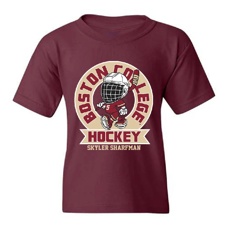 Boston College - NCAA Women's Ice Hockey : Skyler Sharfman - Fashion Shersey Youth T-Shirt-- Elegant Classic Vintage Boston College - NCAA Women's Ice Hockey : Skyler Sharfman - Fashion Shersey Youth T-Shirt-- Elegant Classic Vintage