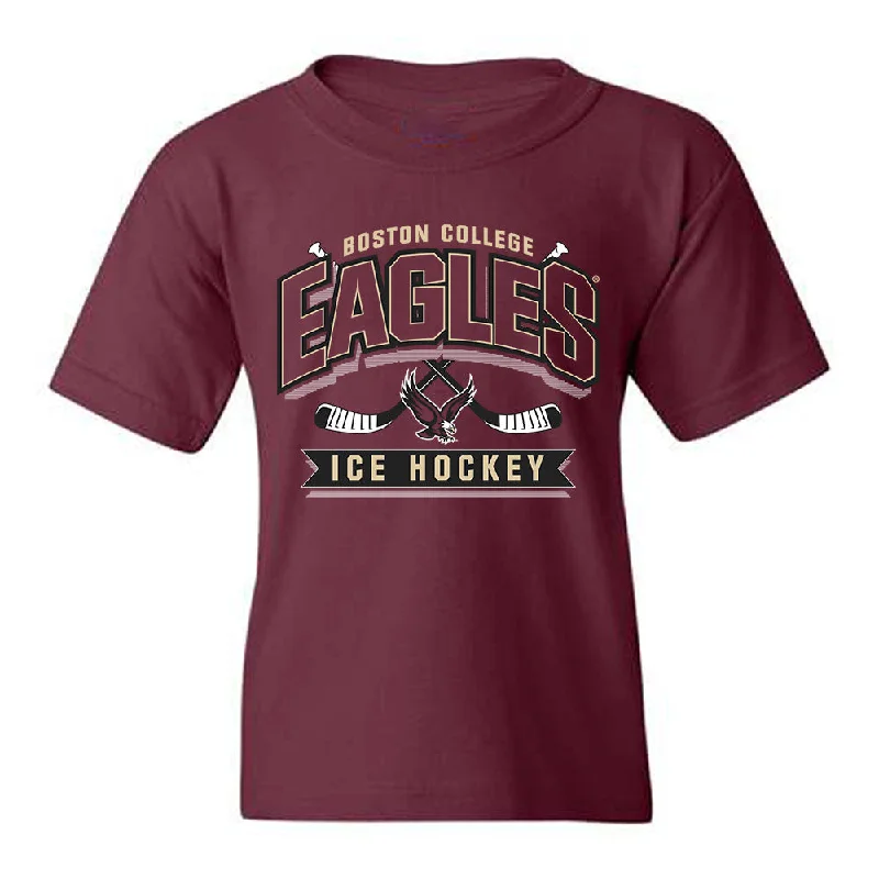 Boston College - NCAA Women's Ice Hockey : Skyler Sharfman - Sports Shersey Youth T-Shirt-- Solid Color Striped Floral Boston College - NCAA Women's Ice Hockey : Skyler Sharfman - Sports Shersey Youth T-Shirt-- Solid Color Striped Floral