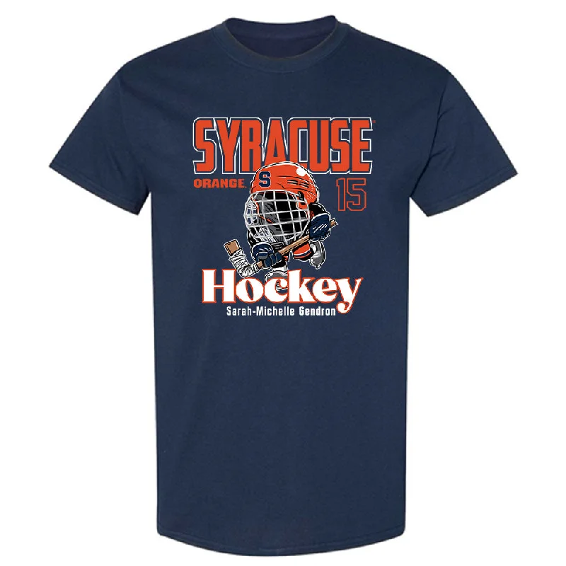 Syracuse - NCAA Women's Ice Hockey : Sarah-Michelle Gendron - Fashion Shersey T-Shirt-- V-Neck T-Shirt Long Sleeve Cotton Syracuse - NCAA Women's Ice Hockey : Sarah-Michelle Gendron - Fashion Shersey T-Shirt-- V-Neck T-Shirt Long Sleeve Cotton