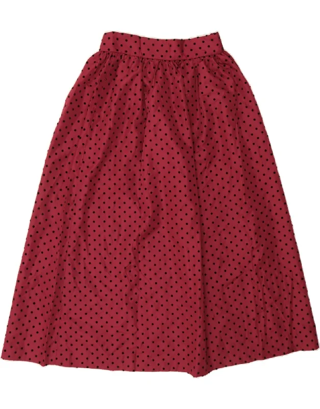 ALLEN SOLLY Womens A-Line Skirt UK 8 Small W27 Maroon Spotted seamless skirt comfort ALLEN SOLLY Womens A-Line Skirt UK 8 Small W27 Maroon Spotted seamless skirt comfort