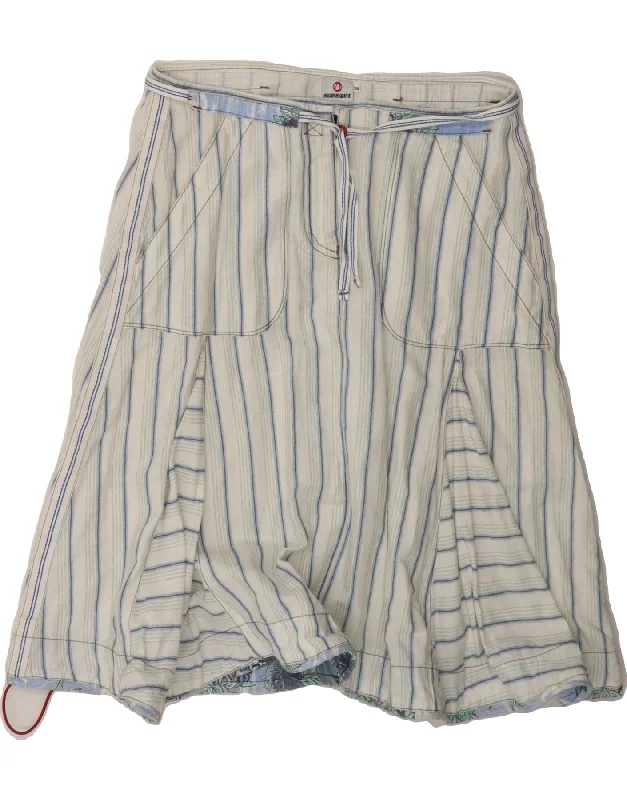 MURPHY & NYE Womens A-Line Skirt W28 Medium White Striped Linen cashmere skirt plush MURPHY & NYE Womens A-Line Skirt W28 Medium White Striped Linen cashmere skirt plush