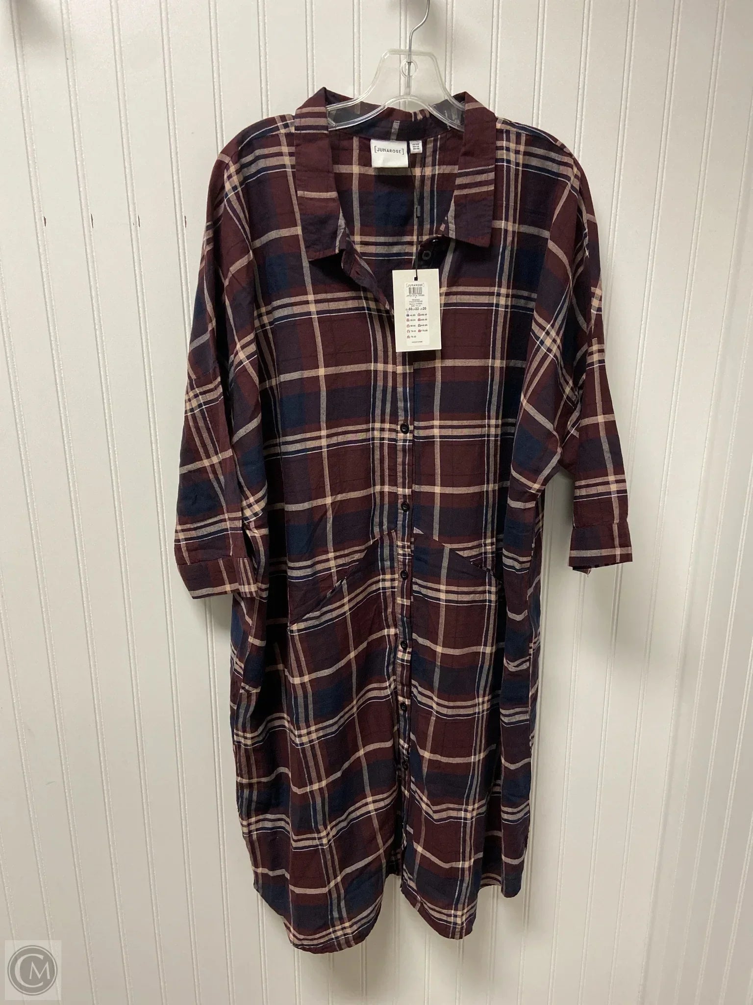 Dress Casual Midi By Clothes Mentor In Plaid Pattern, Size: 2x Tunics Stylish elegant Dress Casual Midi By Clothes Mentor In Plaid Pattern, Size: 2x Tunics Stylish elegant