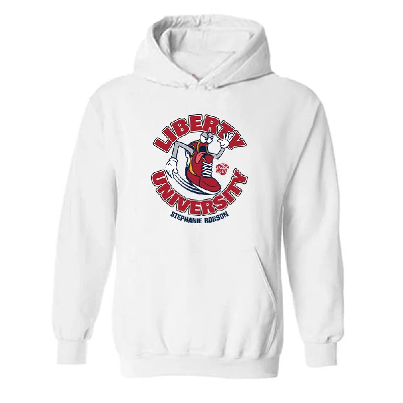 Liberty - NCAA Women's Track & Field : Stephanie Robson - Fashion Shersey Hooded Sweatshirt Hoodie with Illustration Artistic Creative Liberty - NCAA Women's Track & Field : Stephanie Robson - Fashion Shersey Hooded Sweatshirt Hoodie with Illustration Artistic Creative